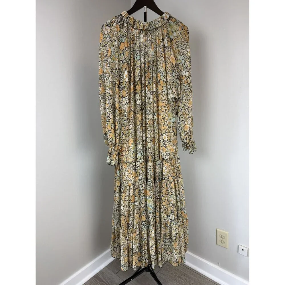 Free People Feeling Groovy Maxi Dress Floral Print Boho V-Neck M - Picture 5 of 11